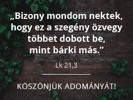 Bizony mondom nektek, hogy ez a szegény özvegy többet dobott be, mint bárki más. - Lk 21,3